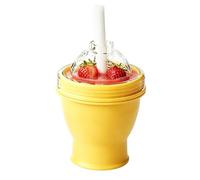 Gobelet à glace pliable anti-fuite et réutilisable | avec paille, couvercle et verre pour blocs de glace - Pour whisky, café, cocktails, boissons, maison, gym, voyage et plein air