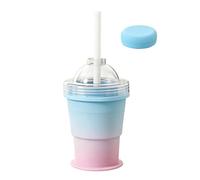 Gobelet à glace pliable pour cafetière glacée, 325 ml avec paille, gobelet de congélation étanche en silicone de qualité alimentaire, bouteille de refroidissement portable pour voyage, utilisation en