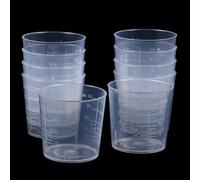 Gobelet à mesurer gradué en plastique de laboratoire, échelle transparente, spectacle, 60ml, 10 pièces one size
