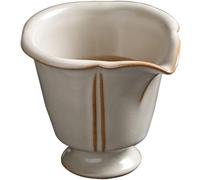 Gobelet à Pied Haut en Céramique, Tasse de Service Décorative Rétro | Surface Lisse, Capacité Adaptée, Prise en Main Confortable, pour Culture du Thé, Présent, Usage Polyvalent