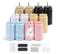 Gobelet à Sublimation Vierge-VEVOR-12PCs-473 mL-Gobelet Isotherme à Personnaliser en Inox-Bouteille Sublimable