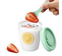 Gobelet à yaourt avec couvercle - Bocal hermétique pour aliments, récipient à salade portable | Gobelet à collation égouttoir avec fourchette pour flocons d'avoine pendant la nuit, sauce glacée, sucre