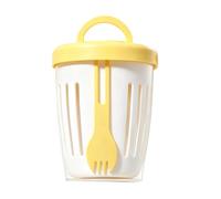 Gobelet à yaourt avec couvercle - Bocal hermétique pour aliments, récipient à salade portable | Gobelet à collation égouttoir avec fourchette pour flocons d'avoine pendant la nuit, sauce glacée, sucre