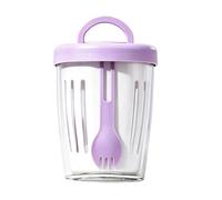 Gobelet à yaourt avec couvercle - Bocal hermétique pour aliments, récipient à salade portable | Gobelet à collation égouttoir avec fourchette pour flocons d'avoine pendant la nuit, sauce glacée, sucre