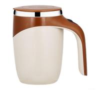 Gobelet Agitateur Rotatif 380ml pour Bureau Maison(Coffee Color Battery) | Mécanisme magnétique intégré, pour mélange rapide en secondes, pour idéal café pour latte protéines