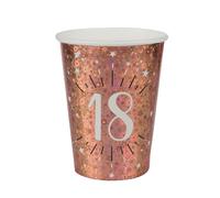 Gobelet anniversaire 18 ans rose gold élégant (x10) REF/7349 Matière carton