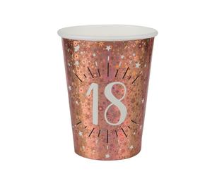 Gobelet anniversaire 18 ans rose gold élégant (x10) REF/7349 Matière carton