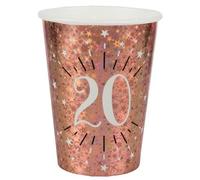 Gobelet anniversaire 20 ans rose gold élégant (x10) REF/7349 Matière carton