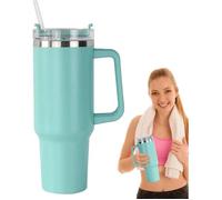 Gobelet avec paille, couvercle et poignée | Tasse à café de voyage isotherme en acier inoxydable de 1200 ml, Anti-fuite