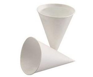 Gobelet conique, en papier de canne à sucre, blanc