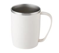 Gobelet de bain de bouche en acier inoxydable pour salle de bain et chambre à coucher - Verre de rinçage antirouille durable - 12 x 10,5 cm - Design moderne - Gfm868 (blanc, 12 x 10,5 cm)