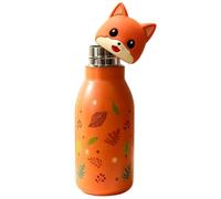 Gobelet de réutilisable en acier inoxydable avec couvercle, 500 ml | Illustration d'animaux mignons, construction en acier inoxydable, couvercle sécurisé, capacité de 500 ml