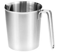 Gobelet doseur en acier inoxydable 304 de qualité alimentaire avec poignée, avec graduation en onces et ml, pour pot à lait, cafetière, seau à glace, passe au lave-vaisselle, argenté