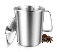 Gobelet Doseur En Acier Inoxydable, Verre Doseur En Métal, Pichet Doseur En Acier Avec Poignée, Acier Inoxydable 304 Avec Couvercle Pour La Maison, La Cuisine, Le Restaurant, 1500ml