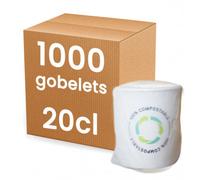 Gobelet emballé individuel hotel en carton 20 ompostable - 1000 gobelets