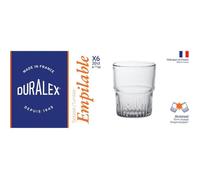 Gobelet empilable en verre trempé - DURALEX - Lot de 6 pièces - 20 cl - Transparent - Verre trempé - Empilable