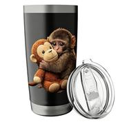 Gobelet en acier inoxydable - 600 ml - Tasse isotherme à double paroi avec couvercle anti-débordement - Vaisselle de robuste - Accessoire de café au design mignon - Porte-gobelet pour la salle