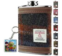 Gobelet en acier inoxydable de 170 ml, motif Harris Tweed gris et rouille, avec un motif à carreaux, présenté dans une boîte cadeau