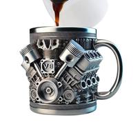 Gobelet en acier inoxydable - Tasse à thé - Tasse à café avec - Design moteur de course - Double paroi isotherme - Pour atelier, garage, bureau, artisanat