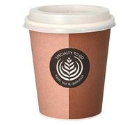 Gobelet en carton avec couvercle To Go 20 cl - Lot de 10
