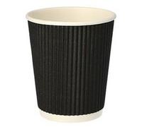 Gobelet en carton 'Ripple Wall', 0,2 l, noir