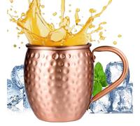 Gobelet en cuivre fait à la main, tasse en cuivre pour cocktails de mule, 530 ml, design martelé, outil de boisson facile à utiliser, accessoire de bar élégant pour Noël, cuisine