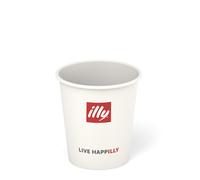 Gobelet en papier Illy avec couvercle pour café blanc 89 ml