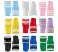 Gobelet en papier jetable de couleur unie, 10/20/30/50 pièces, 10 couleurs disponibles, rose, rouge, bleu, jaune, vert, blanc, noir, décor de fête d'anniversaire Violet