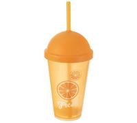 Gobelet en plastique avec couvercle à paille pour eau potable et boissons 450 ml