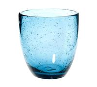 Gobelet en verre bullé bleu 8.5x9.5x8.5cm Bleu