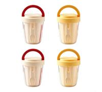 Gobelet Fruit 500ml avec Fourchette Intégrée PP+PS | Panier intérieur détachable, égouttage pour facile, garde fruits frais, design couche, 500ml