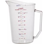 Gobelet gradué CAMBRO en polycarbonate transparent, graduation rouge, contenance 2,00 litres