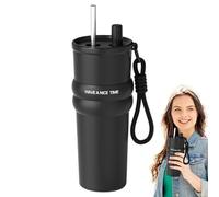 Gobelet Isotherme - 710ml Bouteille d Eau en Acier Inoxydable avec Paille | Bouteille Boisson Grand Volume Chaude Froide pour Randonnée Sport Pique-nique Déplacements