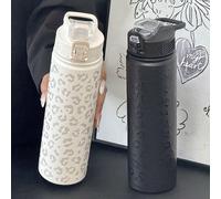 Gobelet isotherme en acier inoxydable de 750 ml, motif léopard à la mode - Portable et étanche, couvercle à clapet, facile à nettoyer - Convient aux boissons chaudes et froides, idéal pour le sport, l