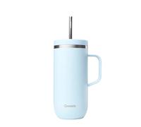 Qwetch Gobelet isotherme COLD CUP double paroi en inox 600 ml avec anse Bleu pastel