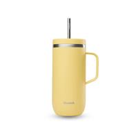Qwetch Gobelet isotherme inox Cold Cup avec anse Jaune 600 ml