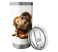 Gobelet isotherme portable, design singe élégant avec couvercle facile, outil de boisson pour adultes, accessoire de style de vie, gobelet pour dortoir, studio, pique-nique, randonnée, camping