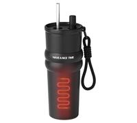 Gobelet Isotherme Pour Café,710ml Gobelet Isotherme Avec Paille - Bouteille Boisson Grand Volume Chaude Froide pour Randonnée Sport Pique-nique Déplacements
