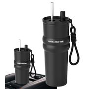Gobelet isotherme pour voiture, 710 ml, avec paille, grand volume pour boissons chaudes et froides, pour les déplacements, la pêche, les voyages, le sport, le camping