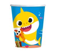 Gobelet jetable - AMSCAN - 8 Pack - Baby Shark - Papier compostable - 250 ml