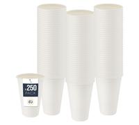 Gobelet jetable BenBow en canne à sucre, blanc, 400 ml x 250 - Mieux que des gobelets en carton, Ecologique, Idéal pour les fêtes ou le café