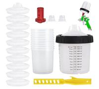 Gobelet Mélangeur De Pulvérisateur De Peinture 600ml Godets pour Pistolets À Peinture, Kit De Godets De Mélange De Peinture, avec Tasses Et Couvercle, Connecteurs Et Tasse Dure avec Anneau De Rete