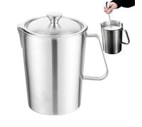 Gobelet mousseur à lait - 2000 ml - Verre doseur en acier inoxydable - Pour latte, boissons, boissons, cuisines, cafés, maison et brunches