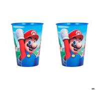 Gobelet - NINTENDO - Super Mario - 2 pièces - 260 ml - Plastique sans BPA - Bleu