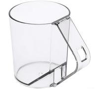 Gobelet PS Gargarisme avec construction transparente, trou pour brosse à dents pour une fonctionnalité inversée, et poignée arrondie pour une manipulation constante (transparent)