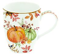 Gobelet, tasse HARVEST Automne Citrouille pour 350ml blanc orange Porcelaine Easy Life