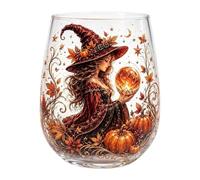 Gobelet verre Sorcière tasse boule cristal citrouille lune étoile | Verres fantaisie de sorcière pour cocktail, whisky, collection occulte, cadeau d'Halloween, décoration 4,72 x 3,54 po (D)