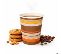 Gobelets à café en carton rayés 240 ml (8 oz) - Lot de 50 - Gobelets jetables en carton - Gobelets pour boissons - Tasses à café