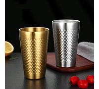Gobelets en acier inoxydable 18/8 avec motif en nid d'abeille, double paroi isolée, finition brossée de qualité, sans empreintes digitales, pour l'eau, le café, le thé, les boissons glacées, le lait, 