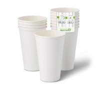 Gobelets en carton jetables de 400 ml à emporter pour café, thé et boissons chaudes, lot de 50